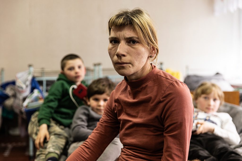 Displaced families in Ukraine